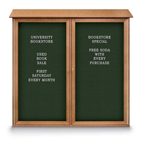 Indoor Enclosed Combo Board, 48"x36", Satin Frame/Black & Surf